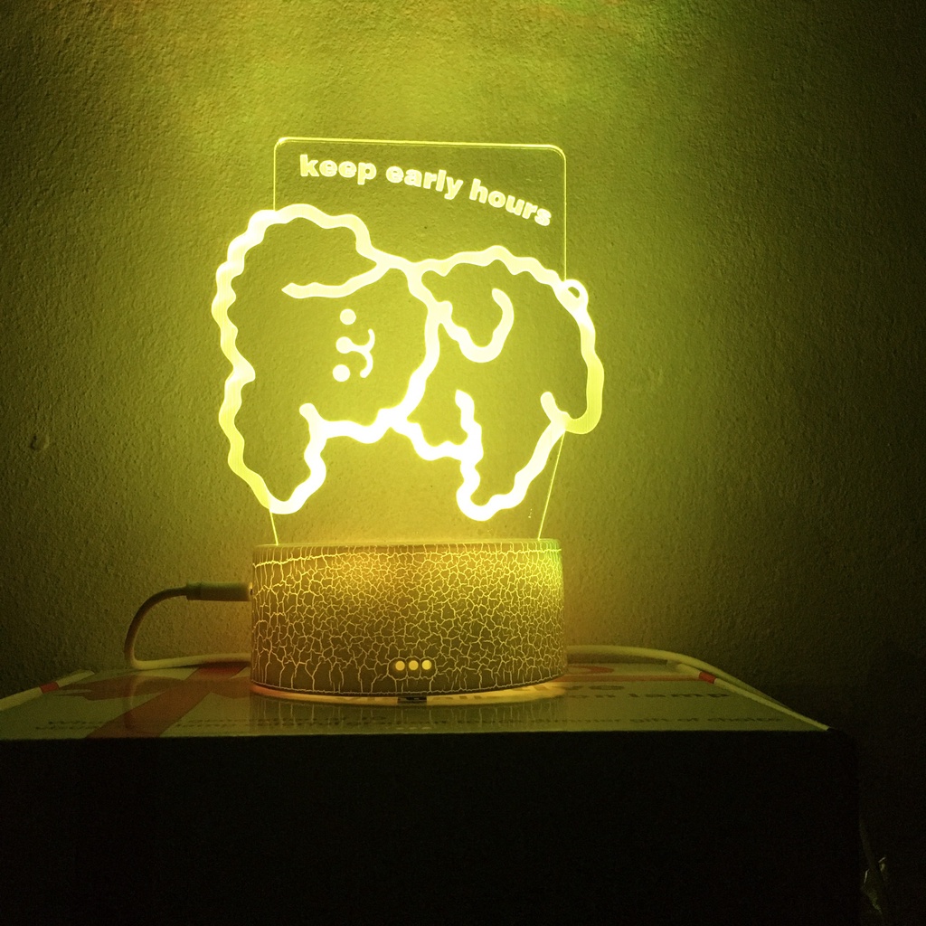 Đèn ngủ 3d Tiktok đổi màu Gấu Cún đáng yêu trang trí phòng đẹp làm quà tặng ý nghĩa