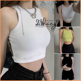 Áo ba lỗ nữ áo croptop màu đen màu trắng chất liệu thun gân cao cấp phong cách mùa hè năng động đi chơi đi biển 23thang9