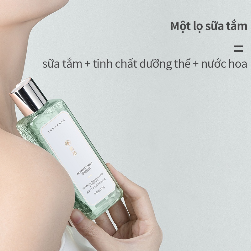 Sữa tắm SOONPURE 220g giữ hương lâu giúp làm trắng và dưỡng ẩm