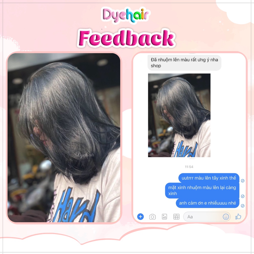 Thuốc nhuộm tóc, thuốc nhuộm tóc THAN CHÌ, DYE HAIR, tặng kèm oxy trợ dưỡng và bao tay