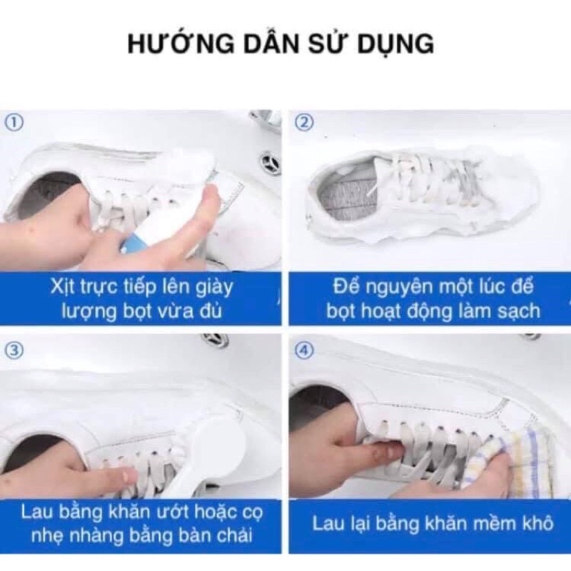 Chai Xịt Vệ Sinh Giày Sneakers Dạng Bọt Ko Cần Nước 650ml