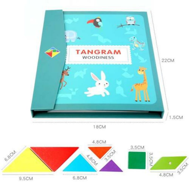 ĐỒ CHƠI XẾP HÌNH GỖ TƯ DUY TANGRAM 7 MẢNH