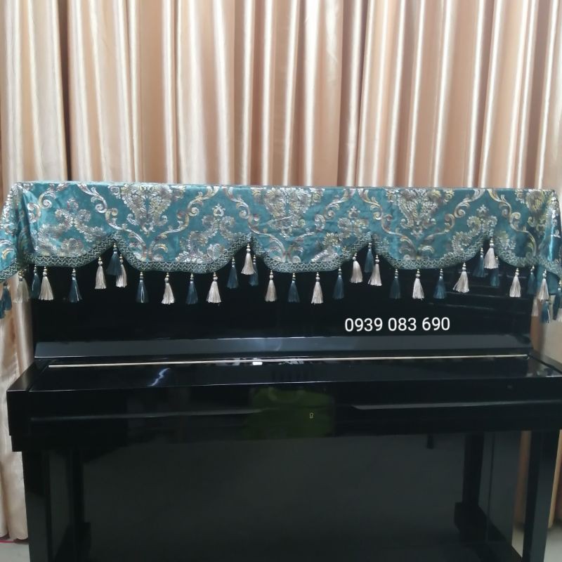 KHĂN PHỦ ĐÀN PIANO MÀU XANH