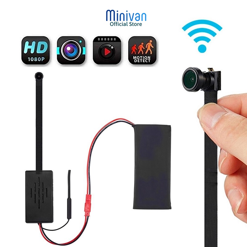 Camera mini Fullhd 1080P giám sát wifi kết nối điện thoại siêu nhỏ hành trình không dây Minivan V200