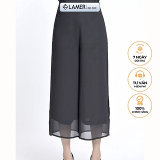 Quần nữ suông, ống rộng phủ voan, thời trang nữ LAMER BIGSIZE - L64W18H032