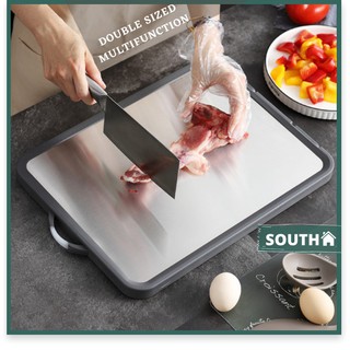 Thớt inox 304 cao cấp 2 mặt, kháng khuẩn, chống mốc, an toàn sức khỏe