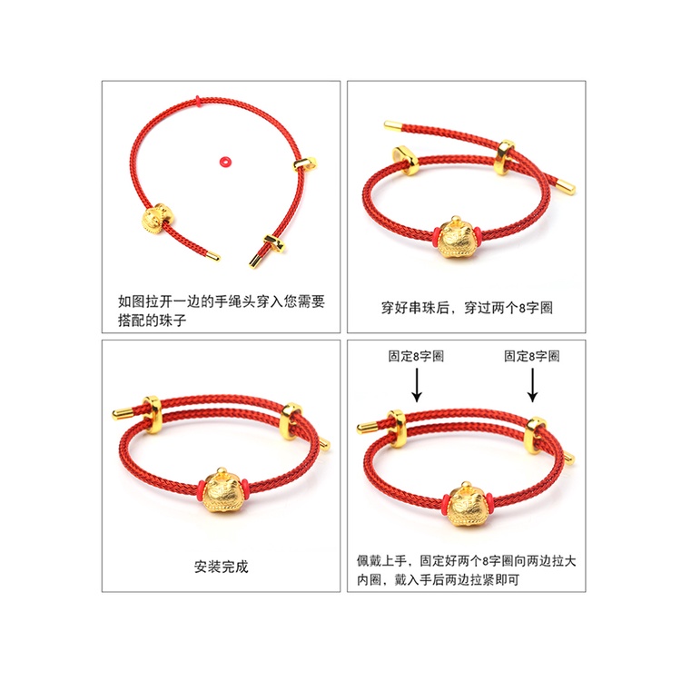 Vòng Tay Dây Da Đính Hạt 3D Thời Trang Cho Nam Nữ