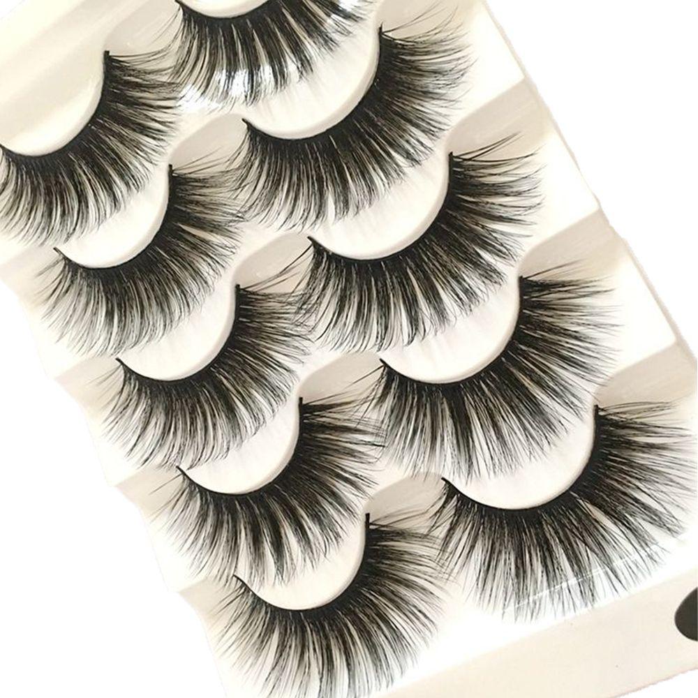 Bộ 5 Cặp Lông Mi Giả 6D Dài Trang Điểm Tự Nhiên