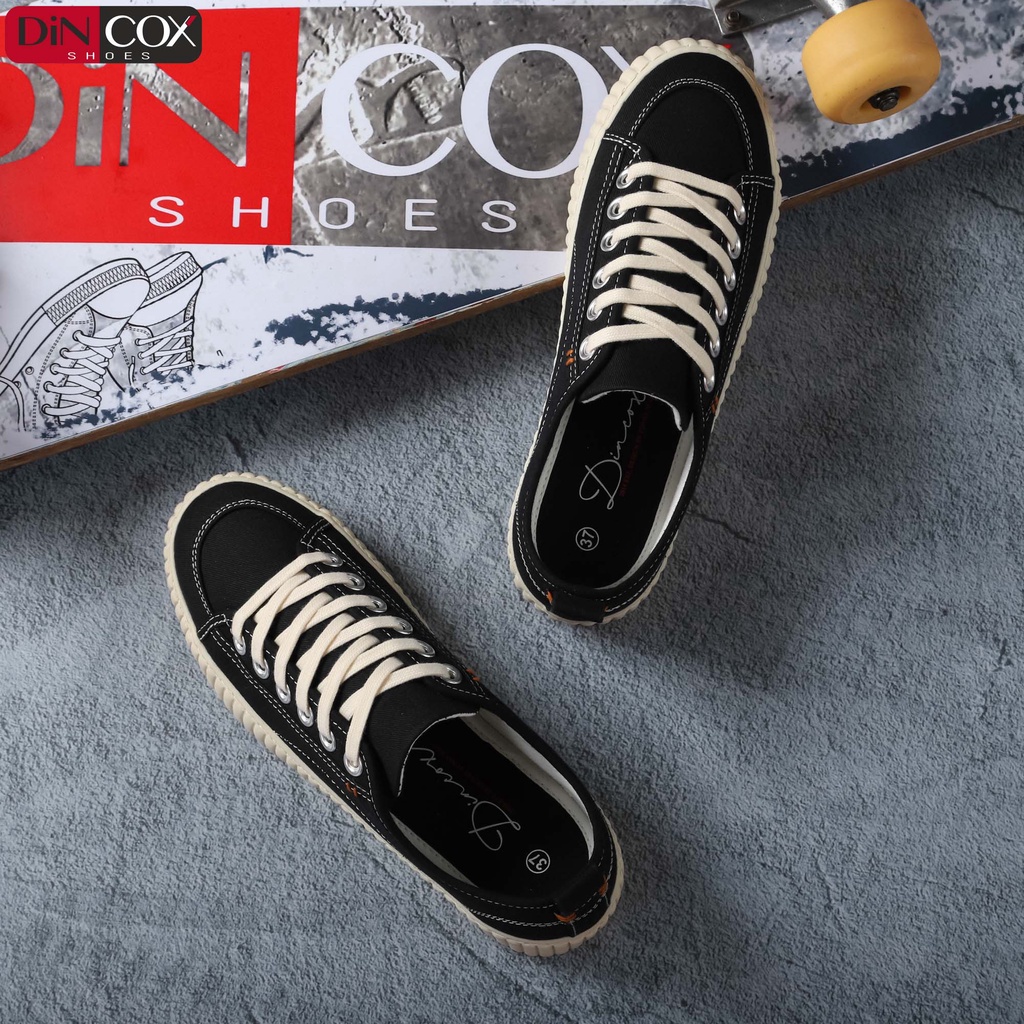 Giày Sneaker Vải Unisex DINCOX D27 BLACK Đơn Giản Hiện Đại