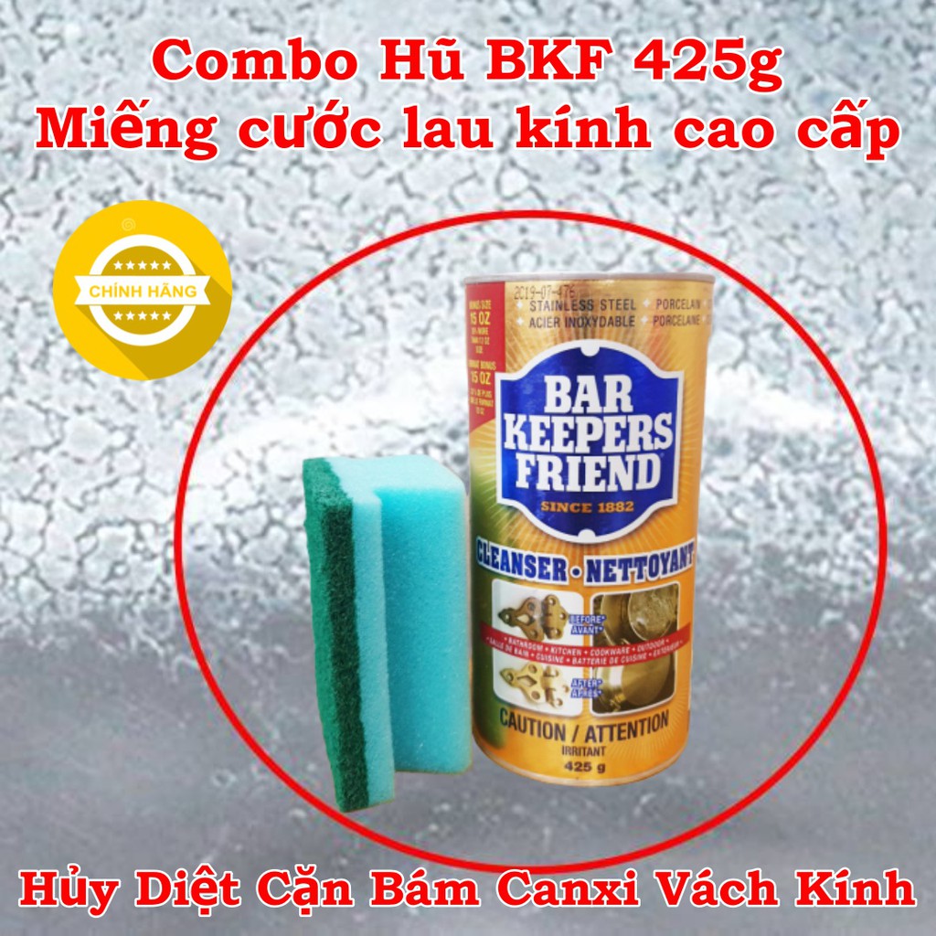 Combo Bột làm sạch BKF 425g tặng Mút cao cấp 3 lớp - Nhập khẩu Mỹ