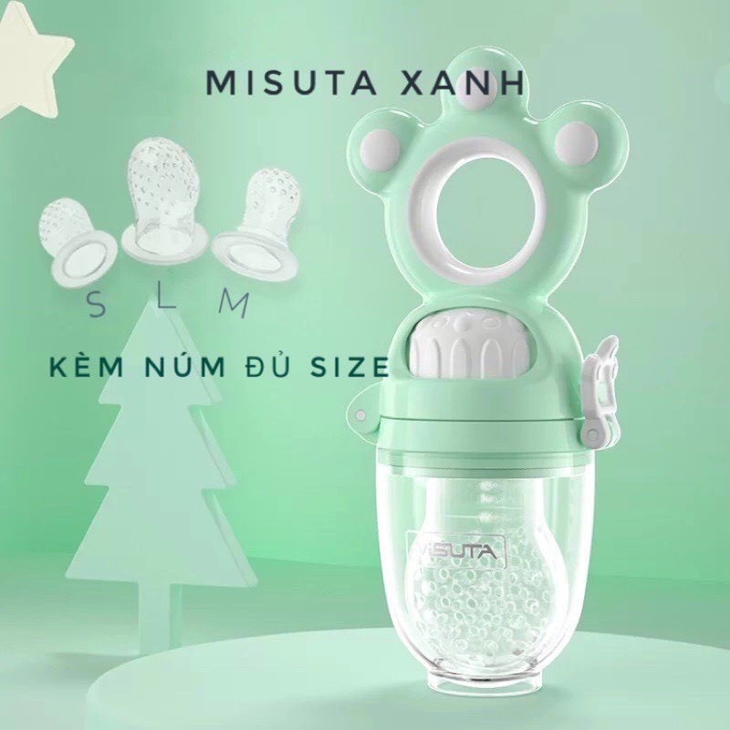 Túi nhai tập ăn dặm Misuta cao cấp tặng kèm 3 núm đủ size cho bé