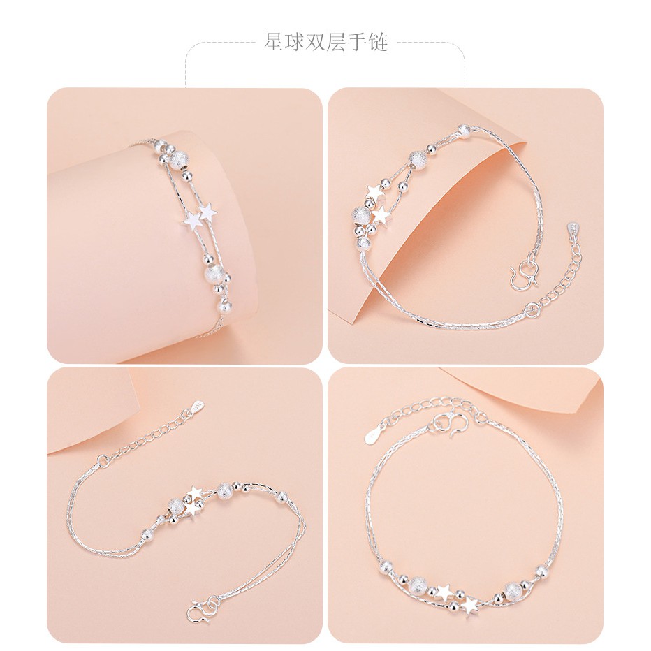 Vòng Đeo Tay Bạc 925 20cm 50 Kiểu Dáng Thời Trang Hàn Quốc Cho Nữ