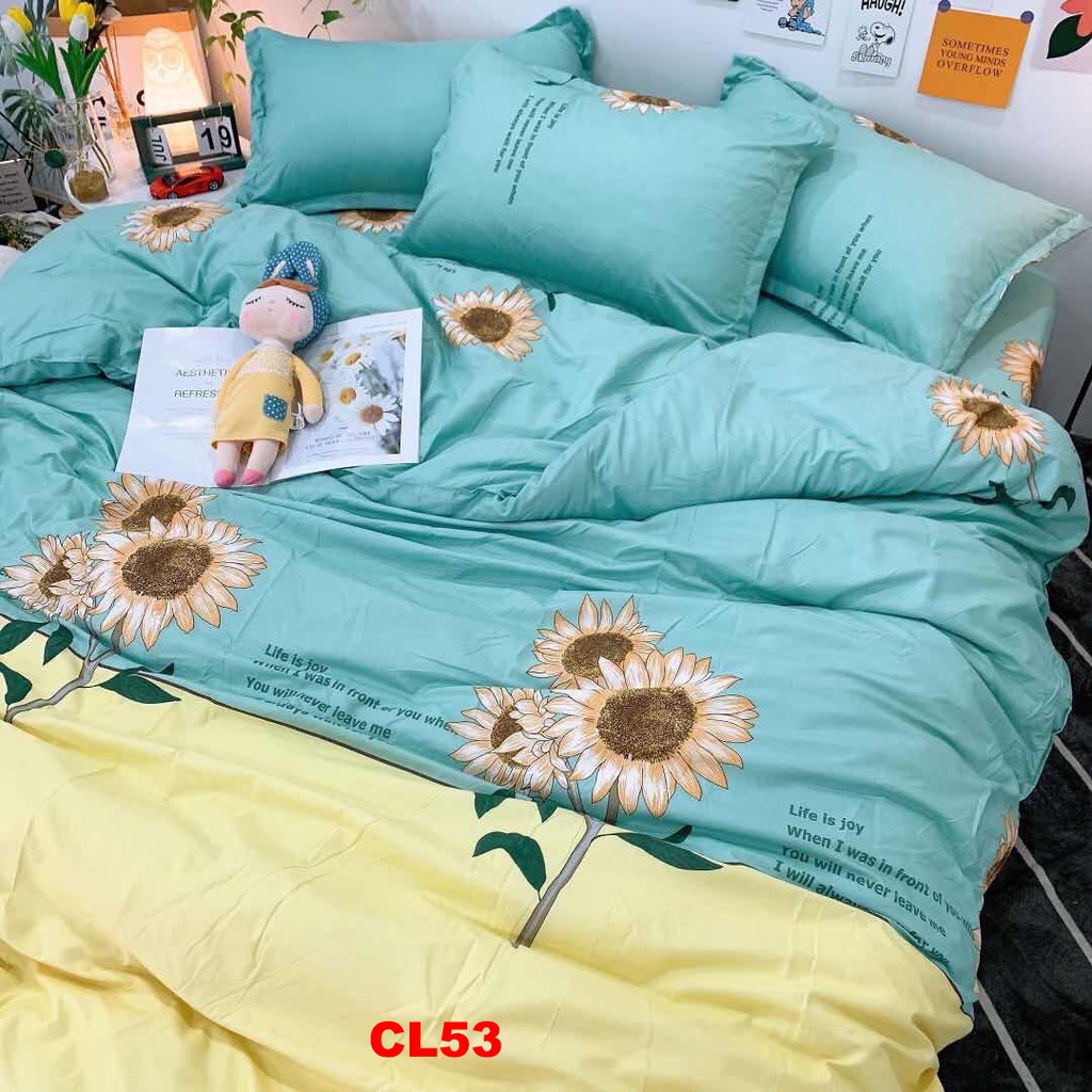 Bộ chăn ga gối CL56 set 4 món Loại 1 Cotton poly hàng Loại 1 nhập khẩu