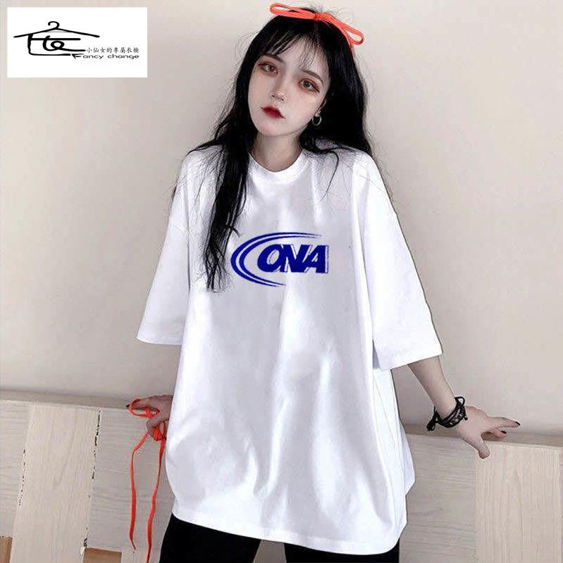 Giảm Giá Đặc Biệt Áo Thun Tay Ngắn Dáng Rộng In Hình Phong Cách Harajuku Hàn Quốc Dễ Phối Đồ Size Lớn Cho Nữ