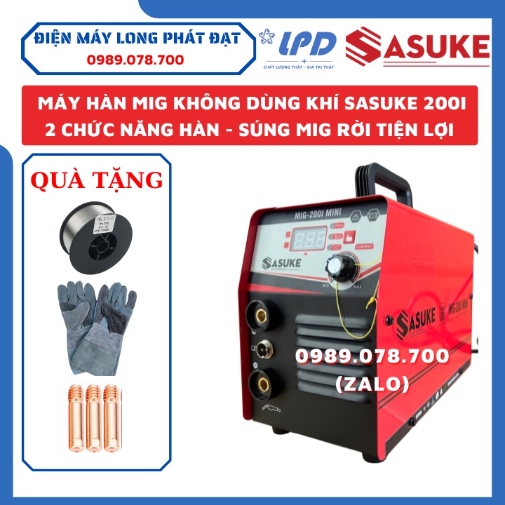 Máy hàn MIG không dùng khí KENMAX-SASUKE 200I thế hệ mới 2022 dây mig rời dài 2.8m cao cấp, mic hai chức năng không khí
