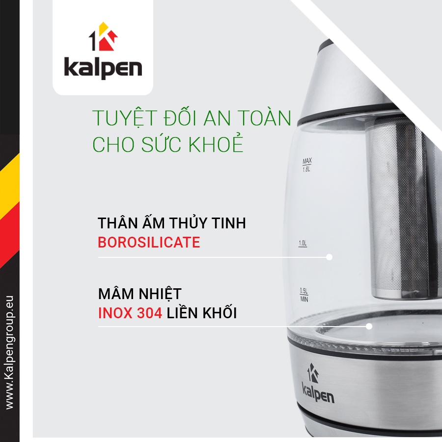 ẤM ĐUN NƯỚC SIÊU TỐC THỦY TINH KK66