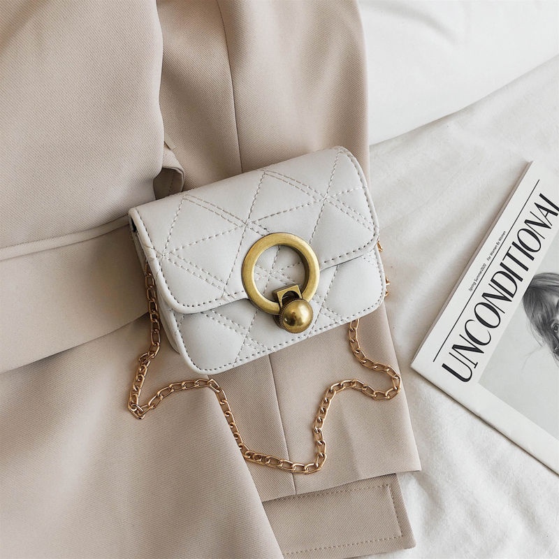 Túi vuông đeo chéo thời trang túi mini dây xích hàn quốc túi trần trám