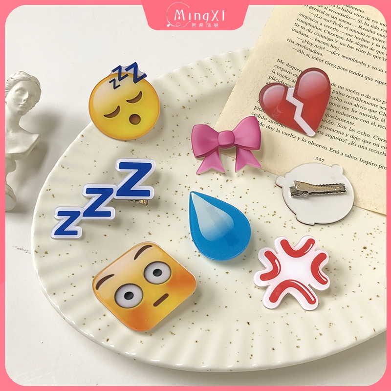 Kẹp Tóc Hình Emoji Dễ Thương Phong Cách Hàn Quốc