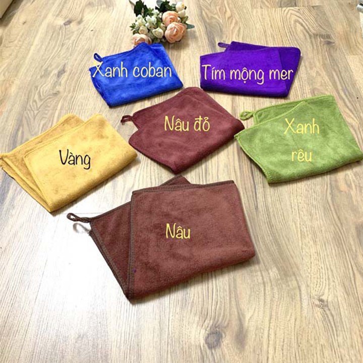 Khăn làm nail KT 30x30cm ⚡CHẤT LƯỢNG⚡ Khăn microfiber có móc treo dùng làm nail, lau xe, lau màn hình