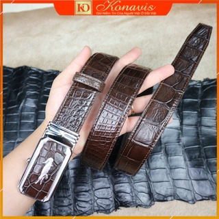 Dây nịt - Thắt lưng da cá sấu Konavis cao cấp làm từ bụng bản liền nguyên con 3.5 Cm - CB01-01B