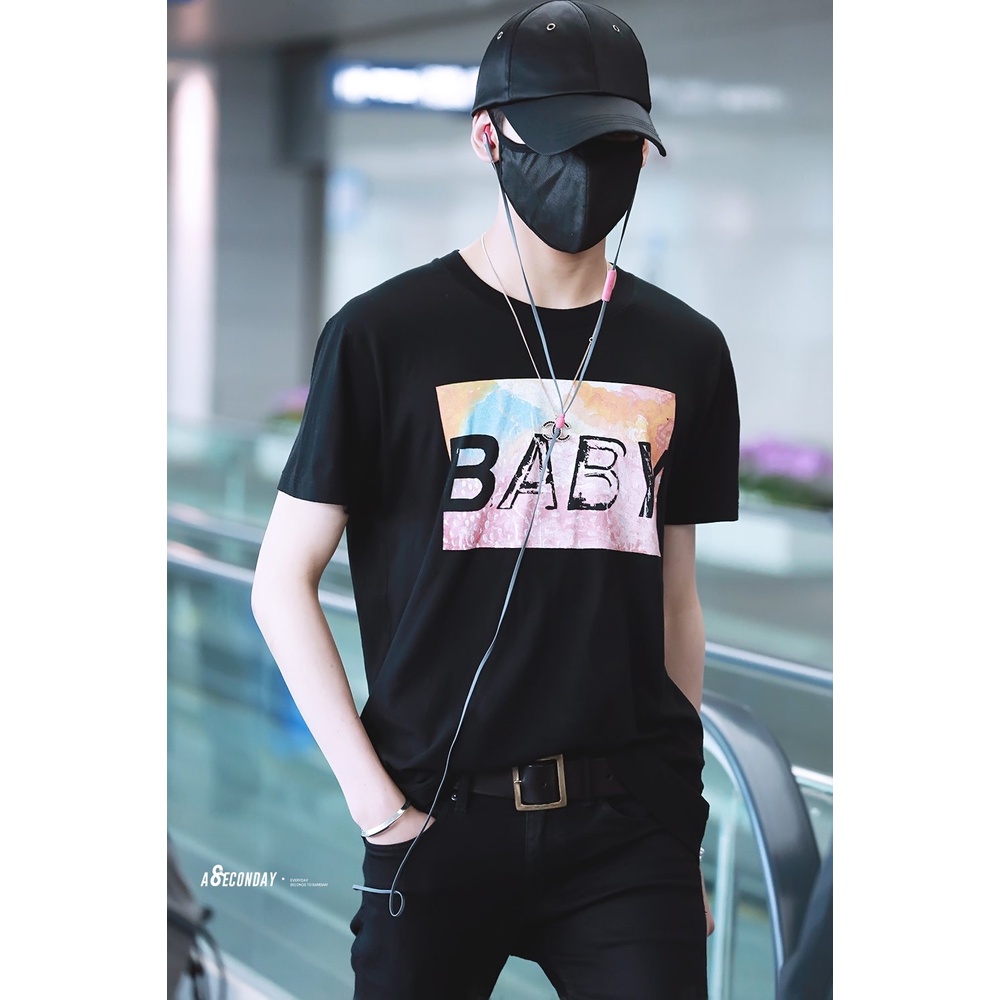 Áo thun thun in hình Baby G-Dragon Sơn Tùng MTP đen trắng