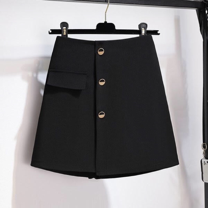 quần váy short big size màu đen cao cấp phối túi size lớn 60-100kg