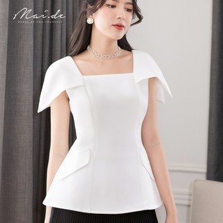 MAI.DE - Áo trắng tay xẻ cổ vuông SARAH TOP