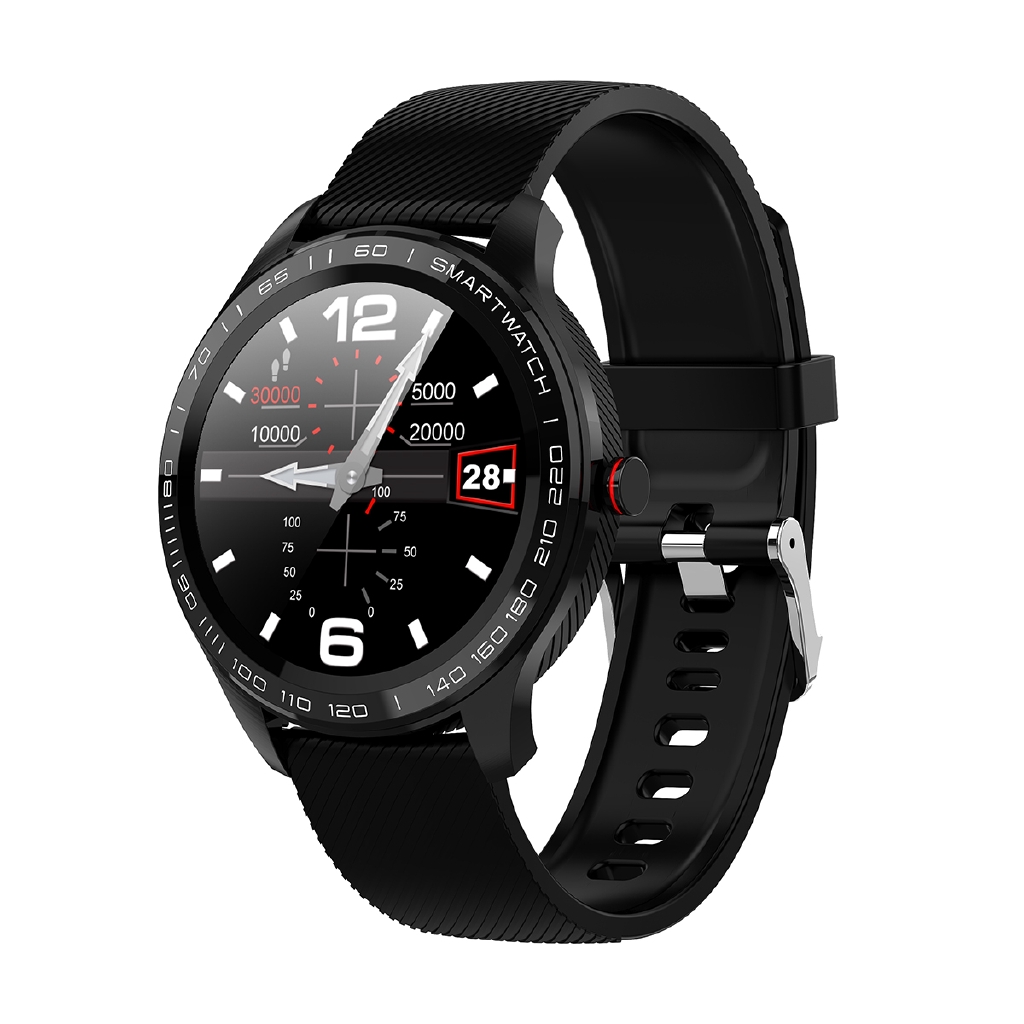 Microwear L9 Full Round Touch Screen Stainless Steel Bezel ECG Heart Rate O2 IP68 Facebook Display