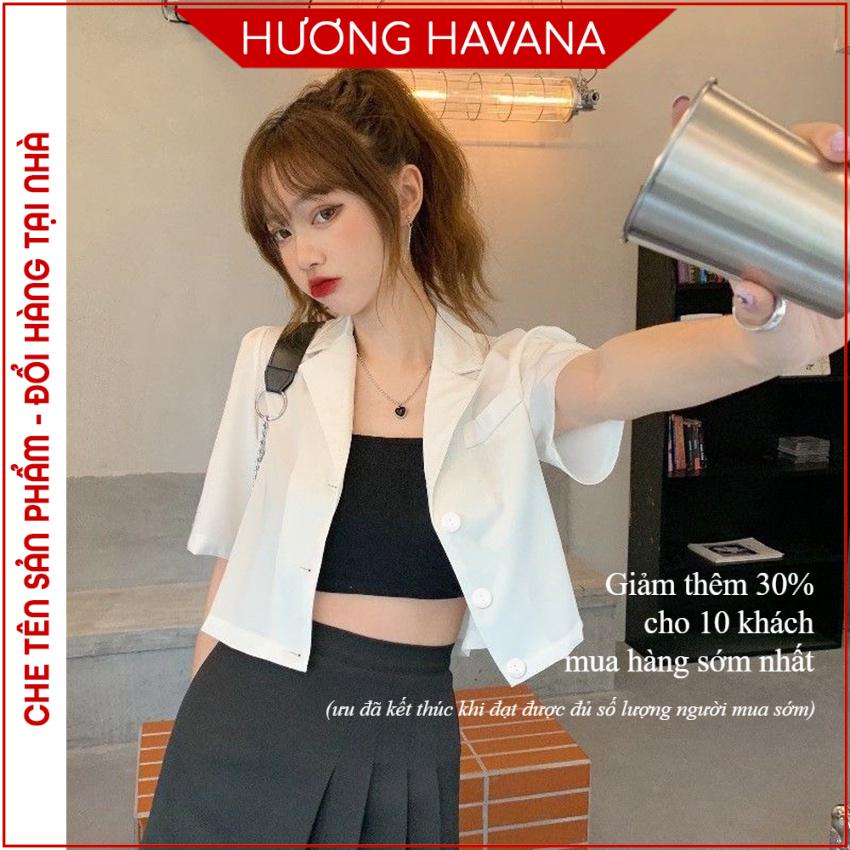 Set đồ nữ công sở dạo phố áo blazer quần ống rộng chất đũi xước hàn cao cấp Havana FB08