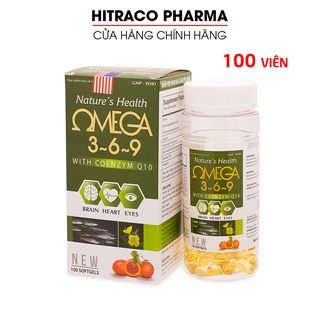 Viên uống dầu cá Omega 369, Dầu gấc, hoa anh thảo - Hộp 100 viên [ Omega 369 Xanh lục]