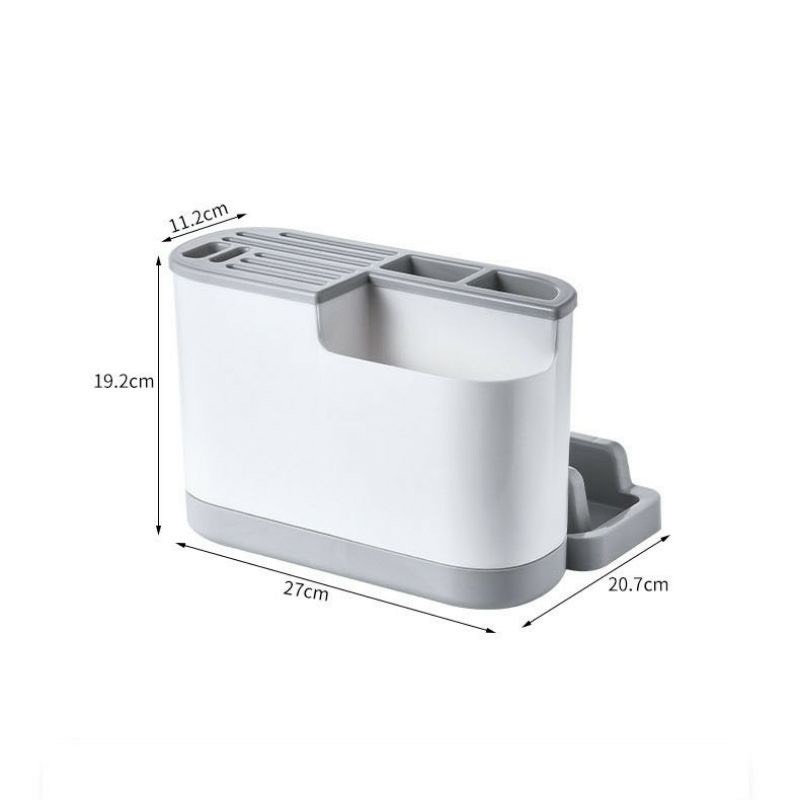 Ống đựng đũa giá cắm dao kệ gài thìa muỗm úp nắp vung nồi hộp nhựa có khay để thớt hứng nước thông minh