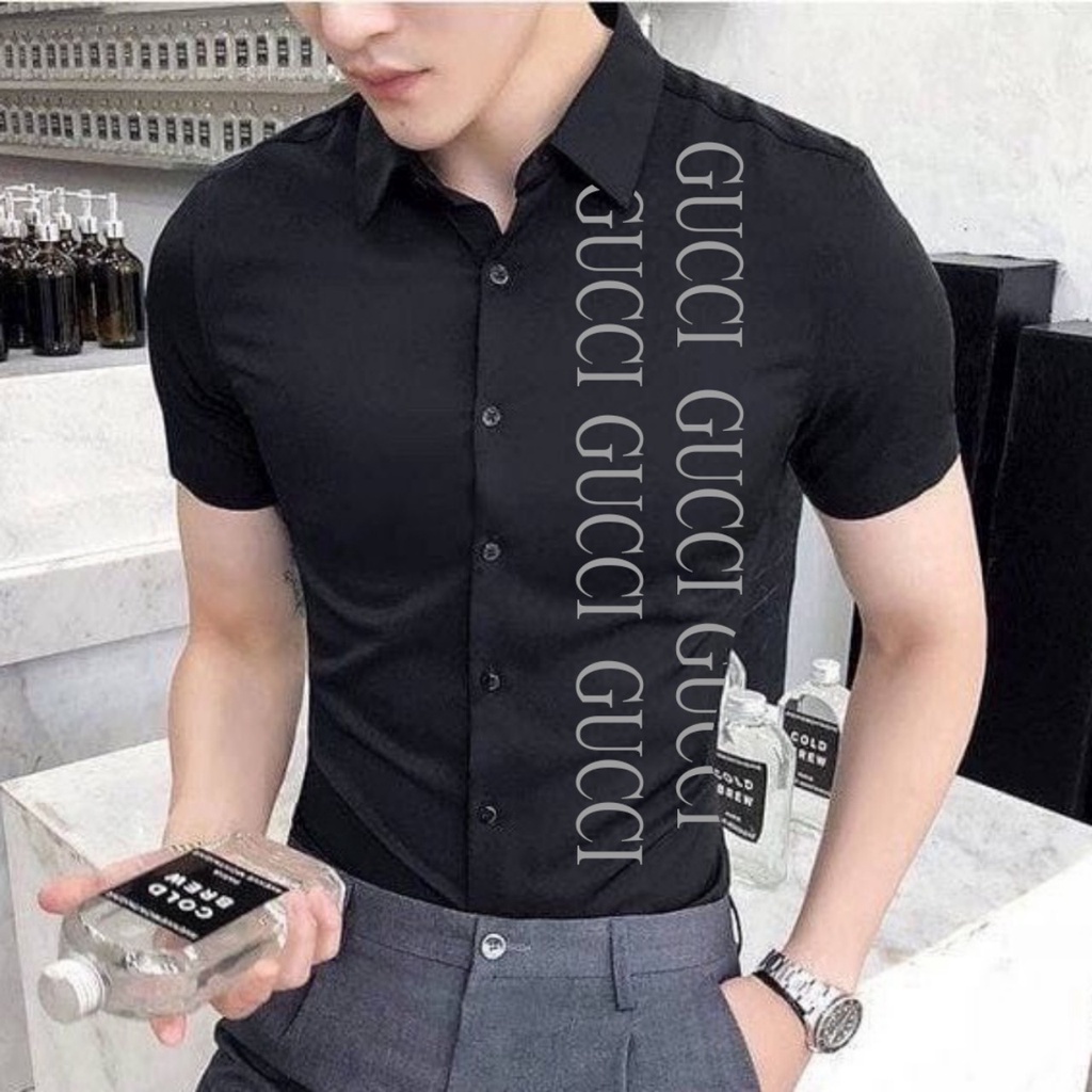 ÁO SƠ MI NAM TAY NGẮN HOẠ TIẾT LOGO CỰC ĐẸP CAO CẤP