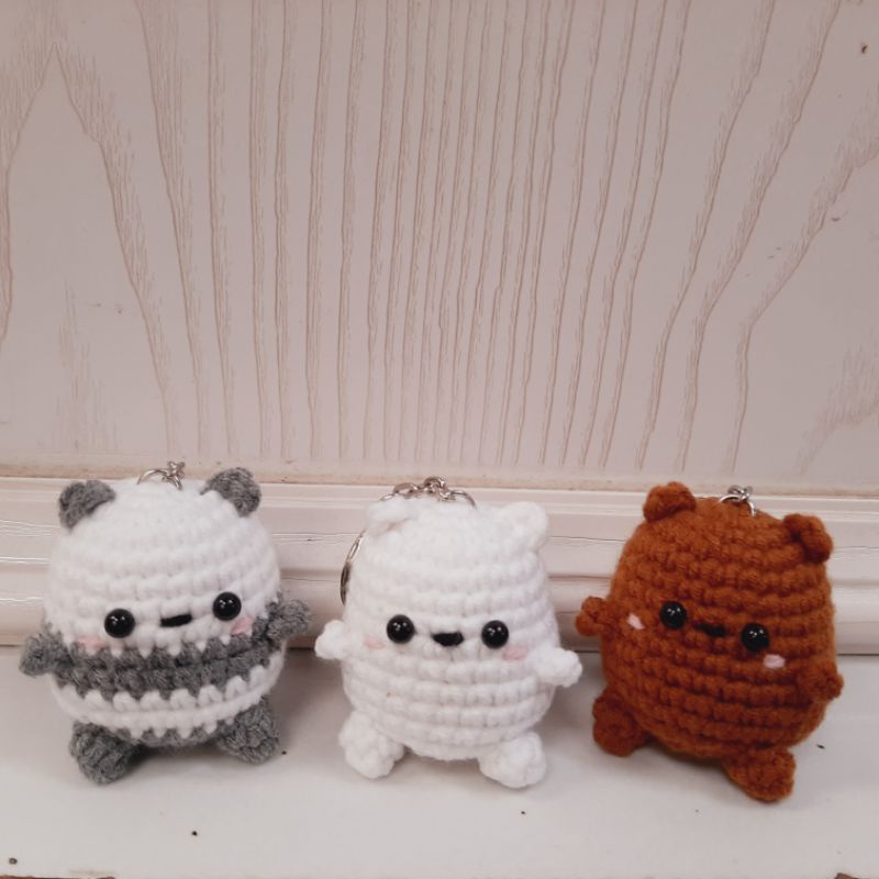 Móc khóa gấu We bare bears móc len - Amigurumi We bare bear 🐼🐻‍❄️🐻
