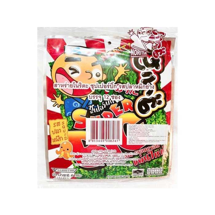 Snack Rong Biển Thái Lan Super Big Cay (Lốc 12 gói x 4g - đỏ)