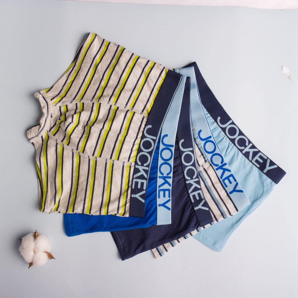 Hộp 05 Quần Lót Nam Jockey Kids Trunk Boxer Thun Cotton Kháng Khuẩn Cao Cấp Bé Trai Từ 6-12 Tuổi - 0330