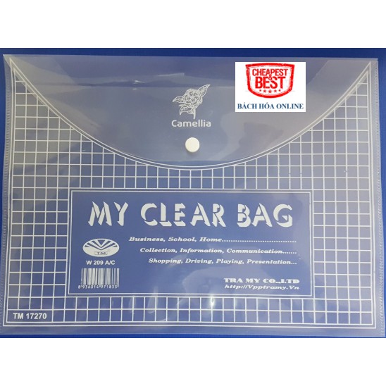 Túi khuy, túi cúc, túi My clear Khổ A4 F4 loại dày, mỏng, trung - Bán theo Túi