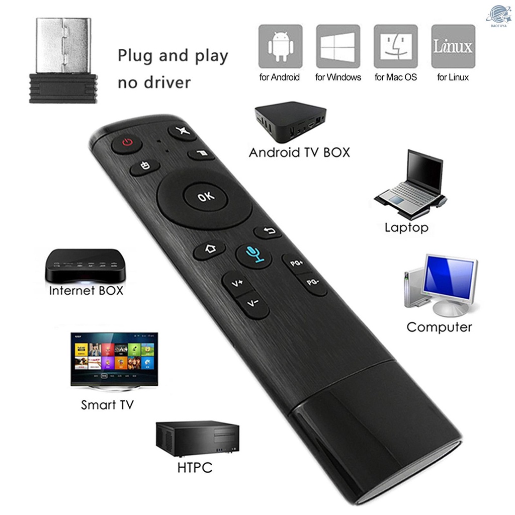 Điều Khiển Từ Xa Không Dây 2.4g Cho Tv Android Tv Box Htpc Pc Đen