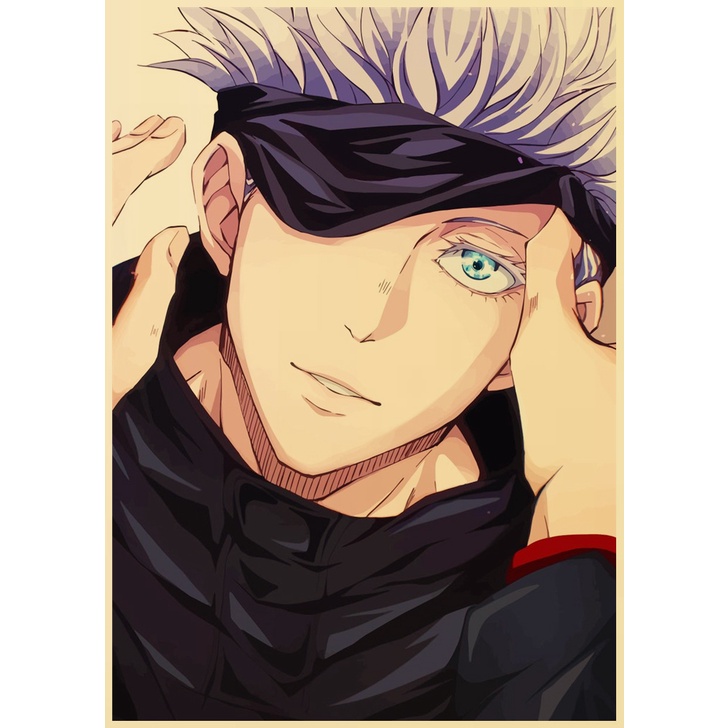 Poster Giấy kraft Treo Tường Trang Trí In Hình Nhân Vật anime Nhật Bản jujutsu kaisen