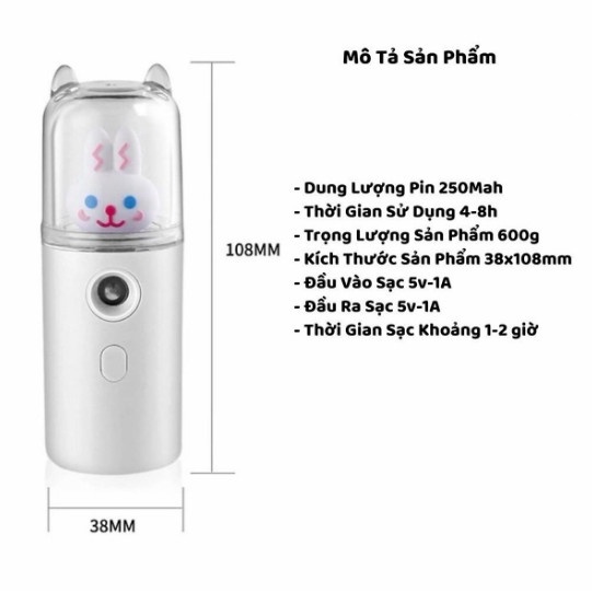 MÁY PHUN SƯƠNG -XÔNG MẶT-XÔNG HỌNG   MINI HÌNH THÚ CƯNG DỄ THƯƠNG