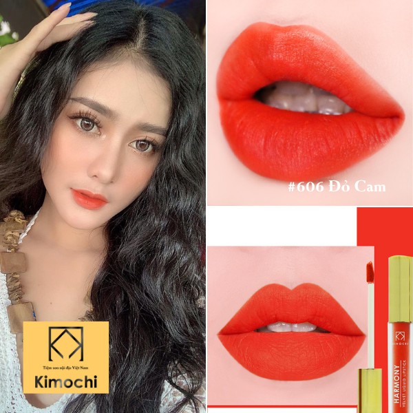 Son kem li Kimochi màu Đỏ Cam lôi cuốn 606