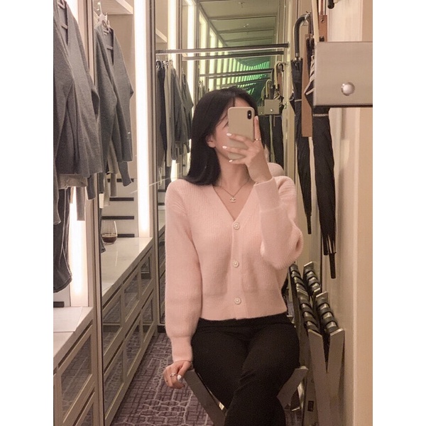 (Order Kr) Áo len cardigan nút ngọc trai