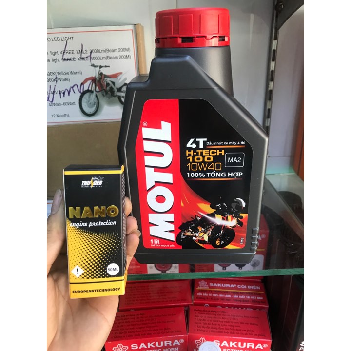 Combo Nhớt Motul H-Tech 10w40 Và Dầu Phục Hồi Động Cơ xe máy