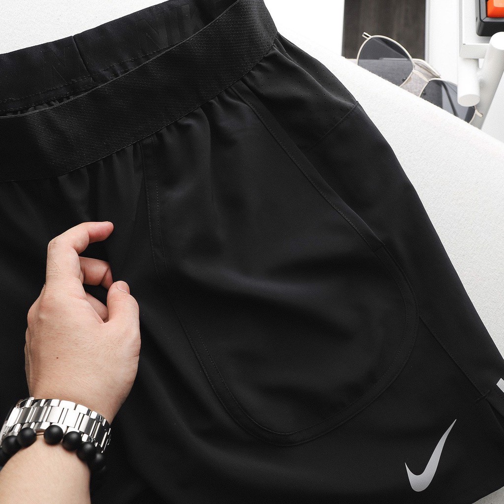 Quần Short Dù Đùi Nike Basic Logo - Vải Gió Mềm Mịn Chất Cao Cấp