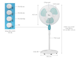 Quạt Cây Midea FS40-11V chính hãng