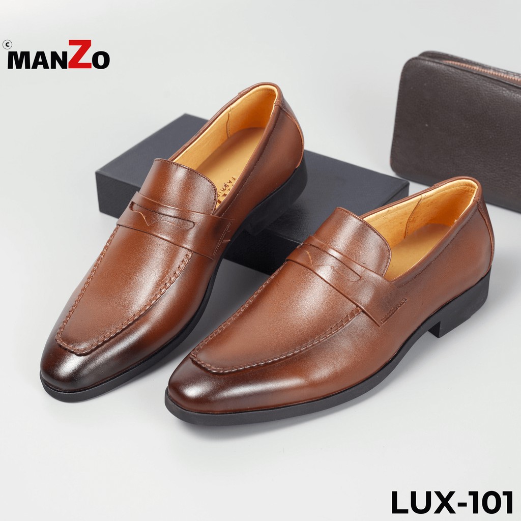 [DA BÒ THẬT] Giày nam công sở cao cấp da bò - Bảo hành 12 tháng Manzo - Lux 101