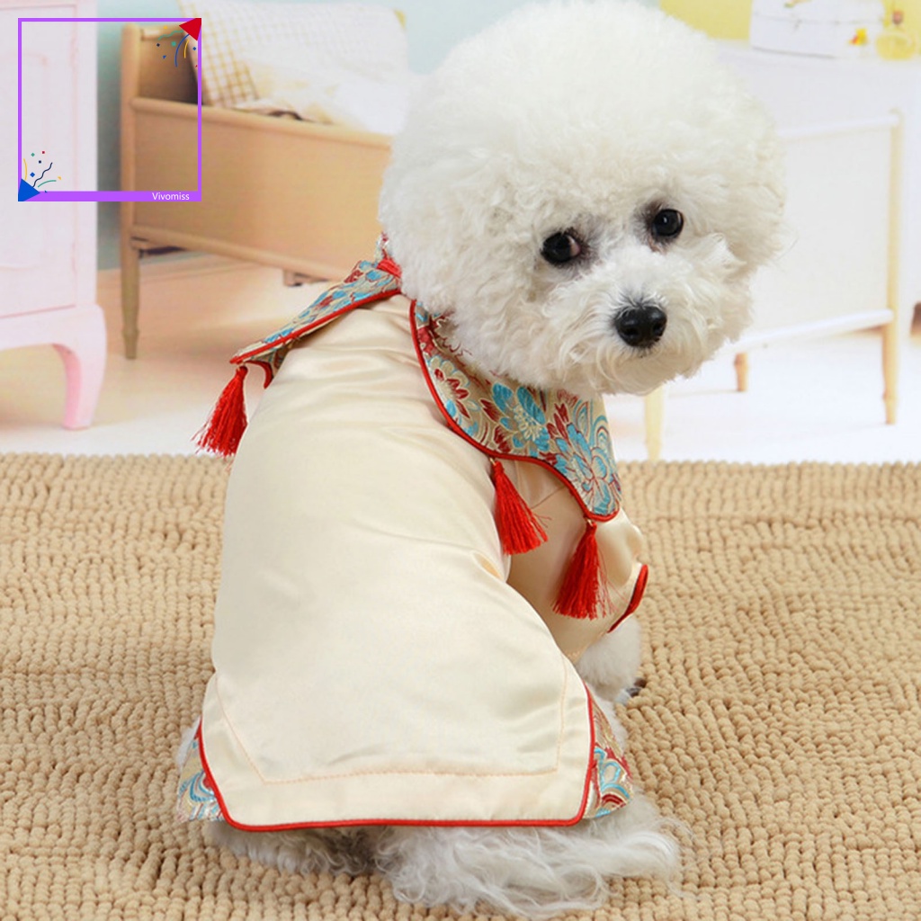 Sườn Xám Có Thể Giặt Lại Thoải Mái Thời Trang Xuân Hè Cho Thú Cưng