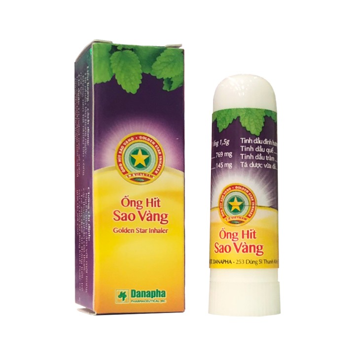 Ống Hít Thông Mũi Sao Vàng - Thông Mũi Nhanh, Giúp Dễ Thở 1 Ống
