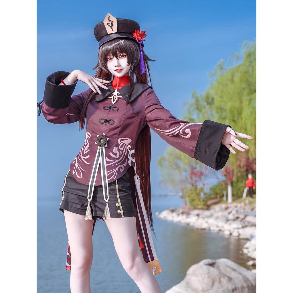 Set cosplay Hutao Genshin Impact