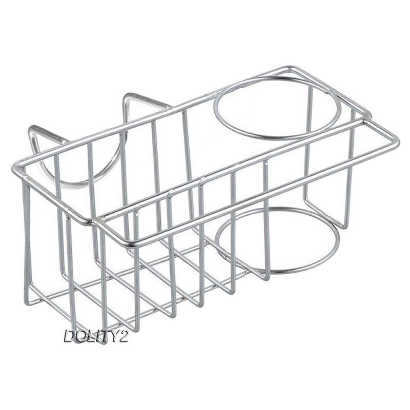 Sponge Holder Basket Rack Stainless Steel Brush Organizer for Bathroom Paste