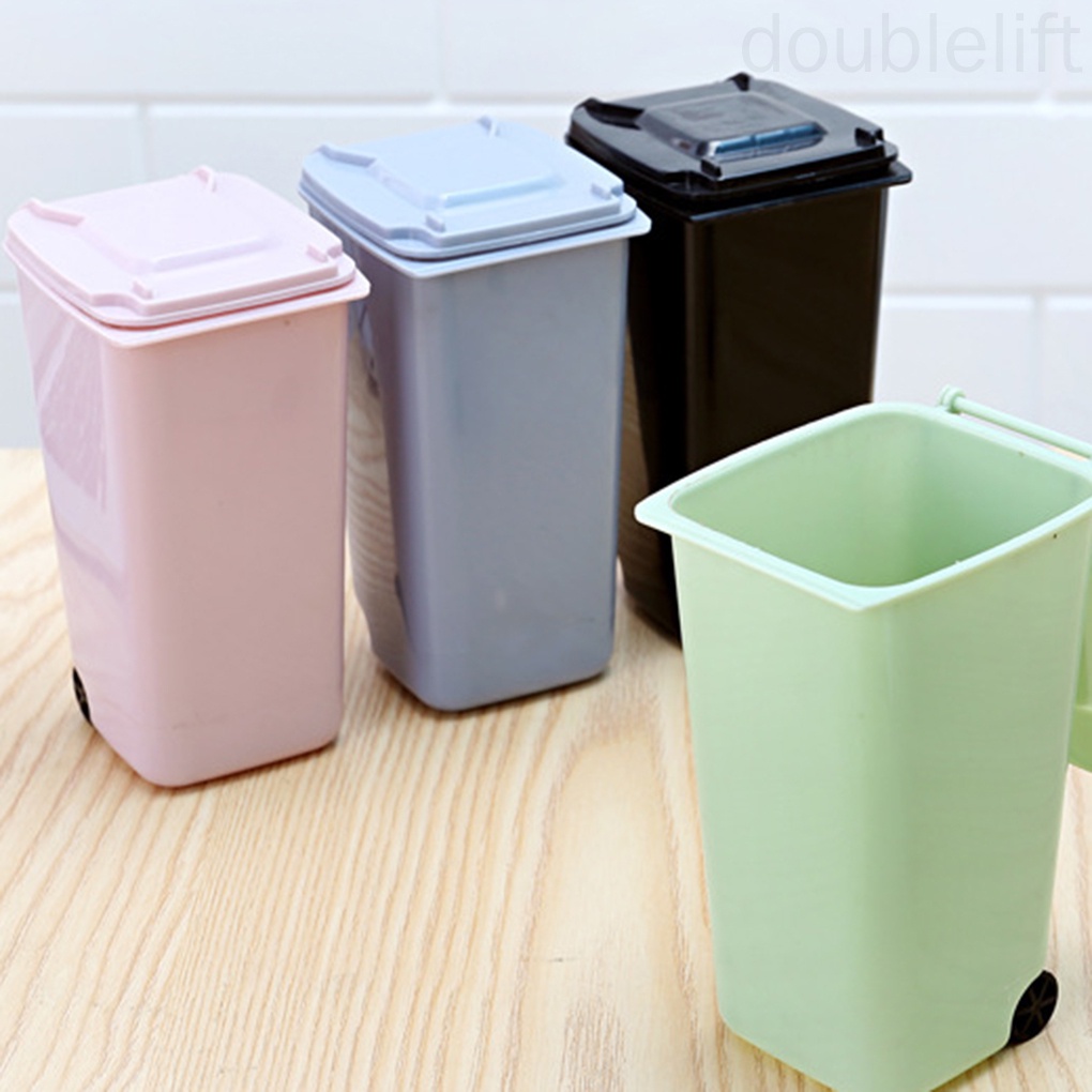 Thùng rác nắp lật bằng nhựa mini đa năng tiện dụng cho gia đình/văn phòng